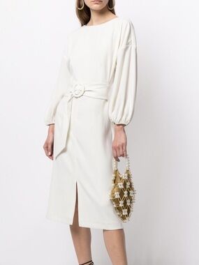 NWT Sachin & Babi Annie Belted Dress Ivy White Sz 6